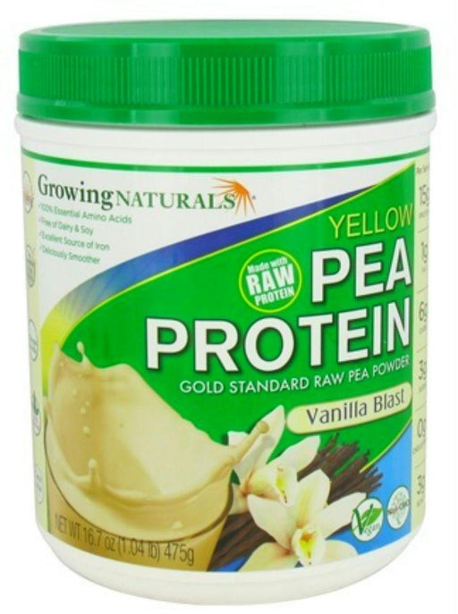 Growing Naturals: Yellow Pea Protein Vanilla Blast, 16.7 Oz