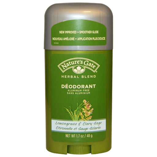 Natures Gate: Herbal Blend Deodorant Stick Lemongrass & Clary Sage, 1.7 Oz