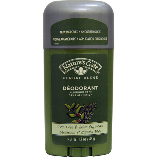 Natures Gate: Herbal Blend Deodorant Stick Tea Tree & Blue Cypress, 1.7 Oz