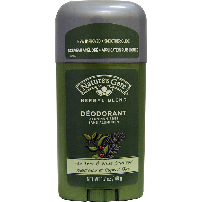 Natures Gate: Herbal Blend Deodorant Stick Tea Tree & Blue Cypress, 1.7 Oz