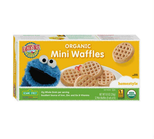 Earths Best Frozen: Sesame Street Organic Homestyle Mini Waffle, 9 Oz