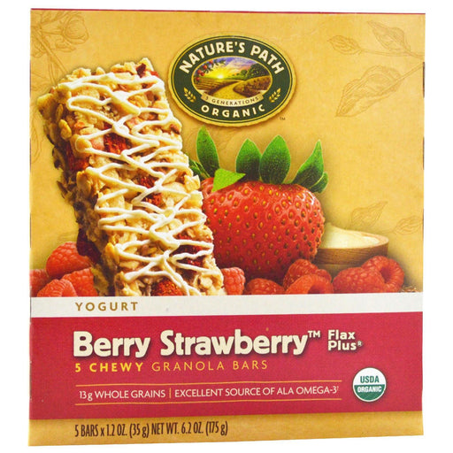 Natures Path: Organic Chewy Granola Berry Strawberry Flax Plus 5 Bars, 6.2 Oz