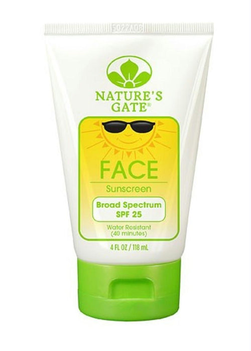 Natures Gate: Face Sunscreen Broad Spectrum Spf 25 Fragrance Free, 4 Oz