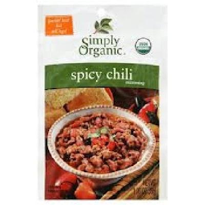 Simply Organic: Seasoning Mix Spicy Chili, 1 Oz