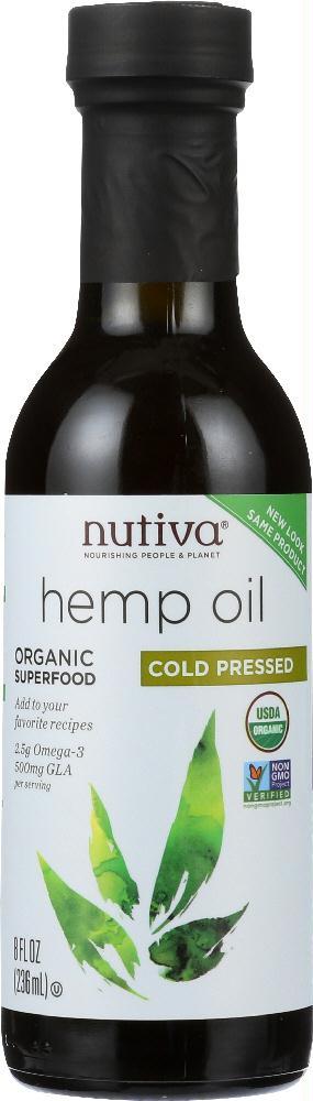 Nutiva: Organic Hemp Oil Cold Pressed, 8 Oz