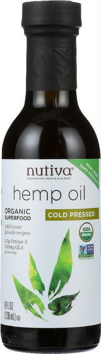 Nutiva: Organic Hemp Oil Cold Pressed, 8 Oz