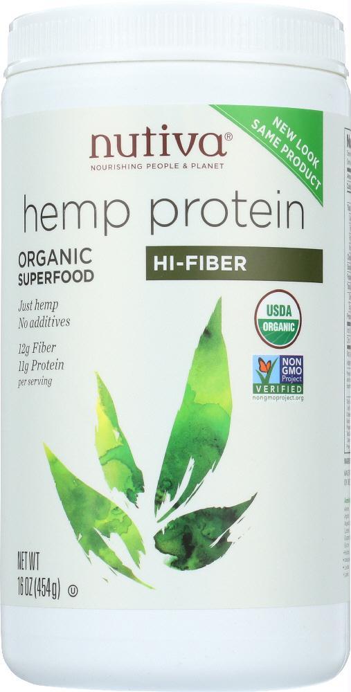 Nutiva: Organic Superfood Hemp Protein Hi-fiber, 16 Oz