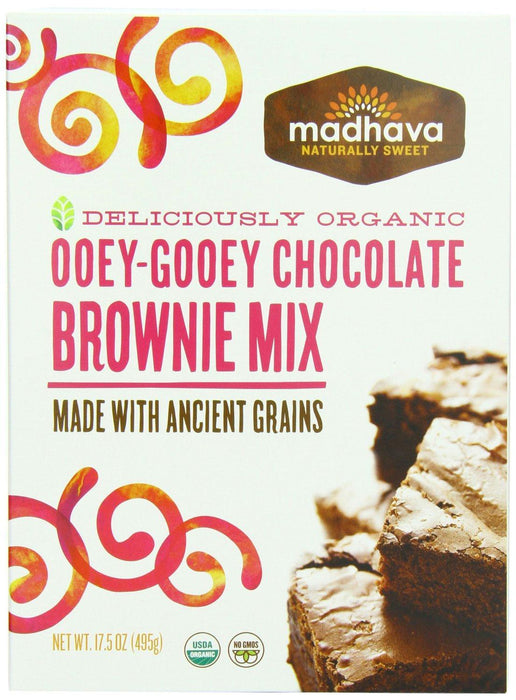 Madhava: Organic Ooey-gooey Chocolate Brownie Mix, 17.5 Oz