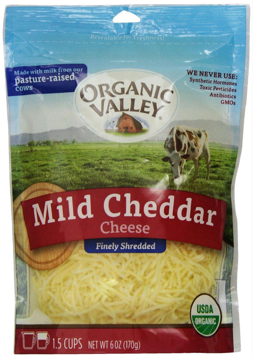 Organic Valley: Organic Finely Shredded Mild Cheddar Cheese, 6 Oz