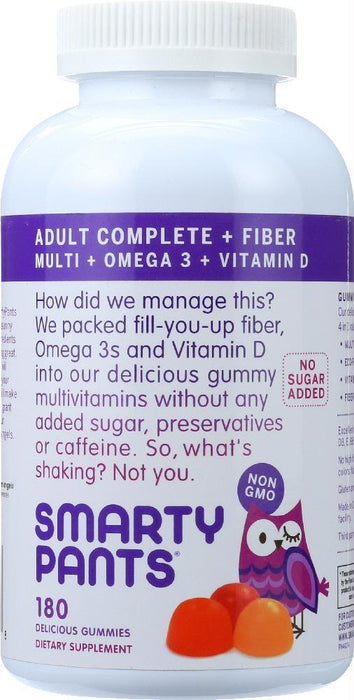 Smartypants: Adult Complete + Fiber + Multi + Omega 3 + Vitamin D, 180 Gummies