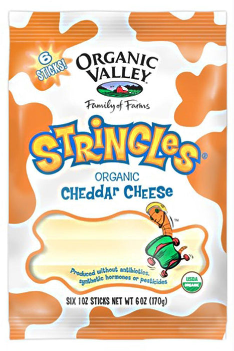 Organic Valley: Stringles Organic Cheddar Cheese 6 Sticks, 6 Oz