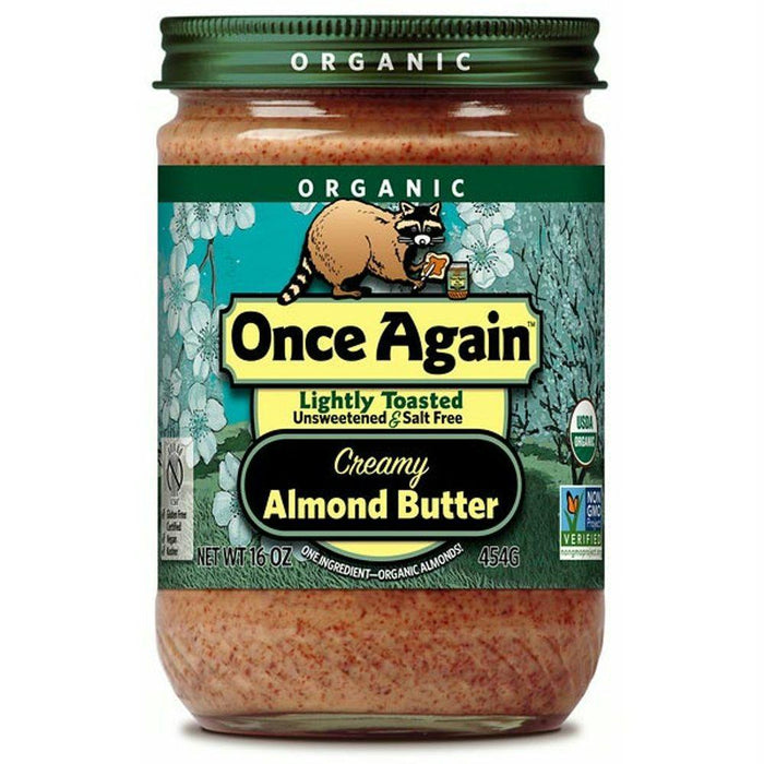 Once Again: Organic Almond Butter Lightly Toasted Creamy, 16 Oz