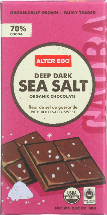 Alter Eco: Chocolate Organic Deep Dark Sea Salt, 2.82 Oz