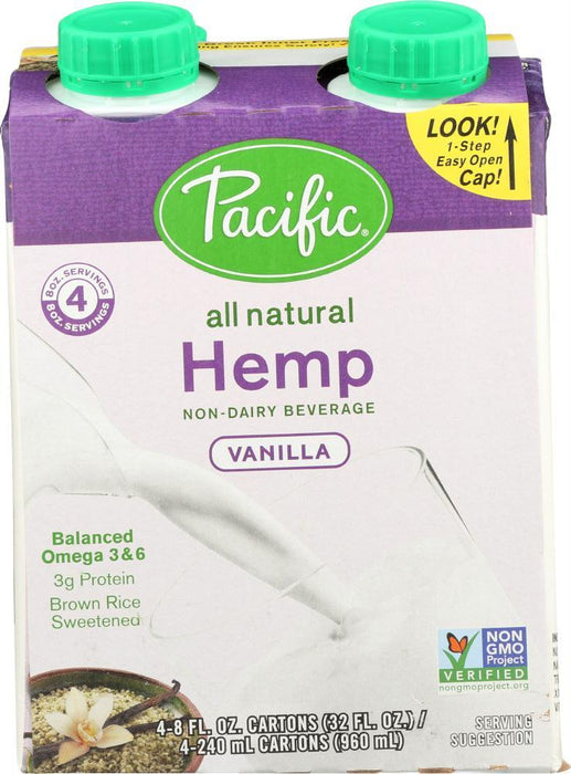 Pacific Foods: Hemp Milk 4pk Vanilla (32.000 Oz)