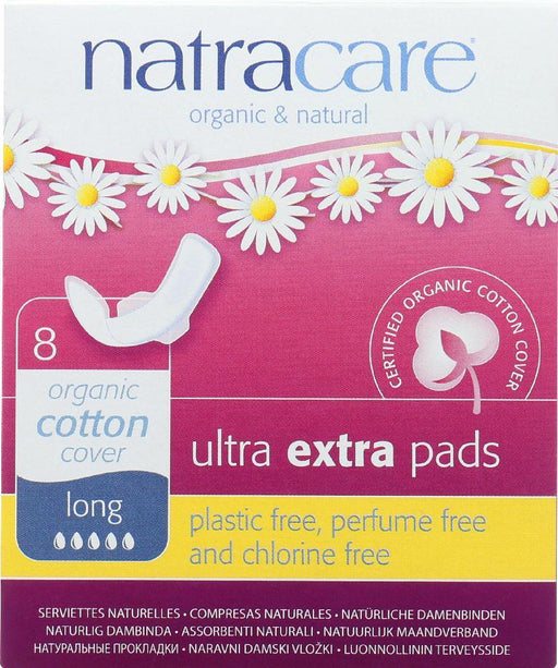 Natracare: Ultra Extra Pads Long, 8 Each