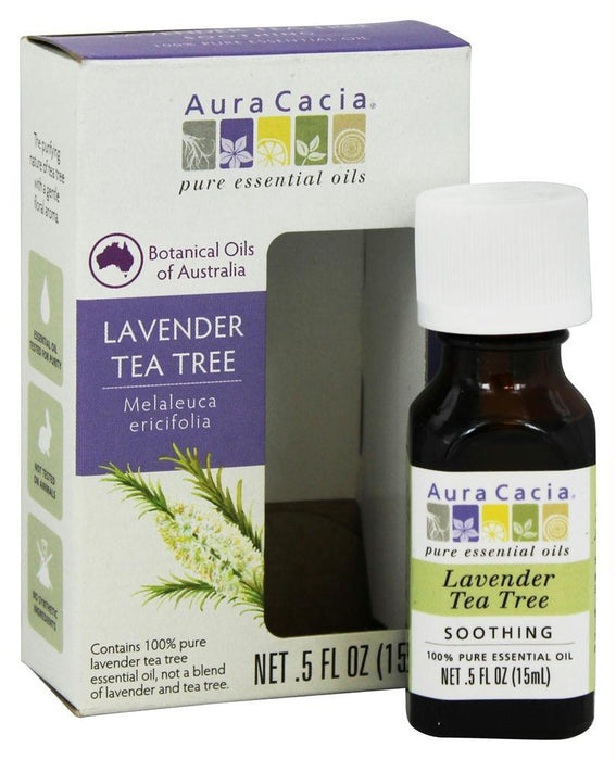 Aura Cacia: Essential Oil Pure Lavender Tea Tree, 0.5 Oz