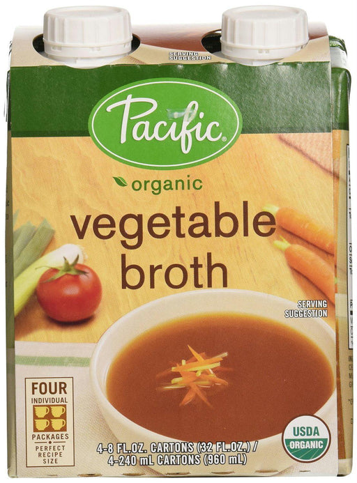 Pacific Foods: Organic Vegetable Broth 4 Pack (8 Oz Each), 32 Oz