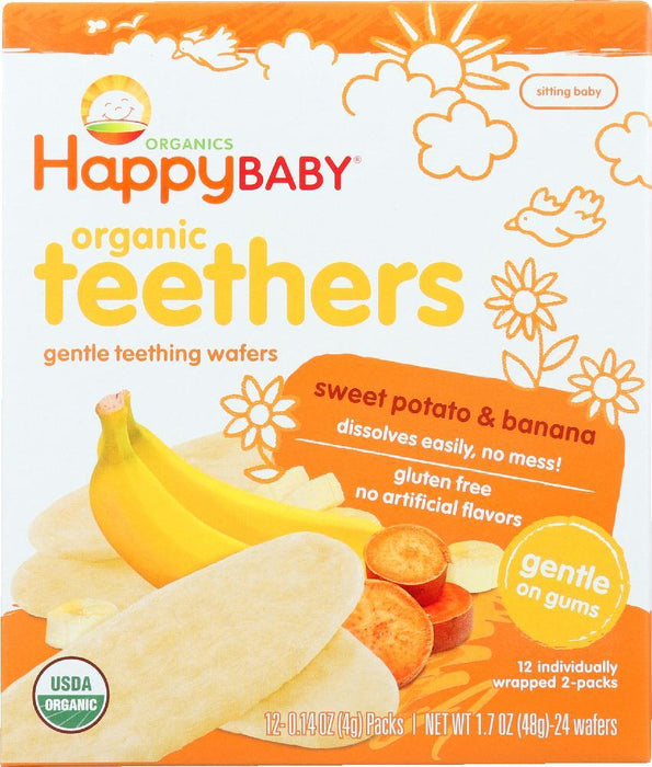 Happy Baby: Gentle Teething Wafers Banana & Sweet Potato Org, 1.7 Oz