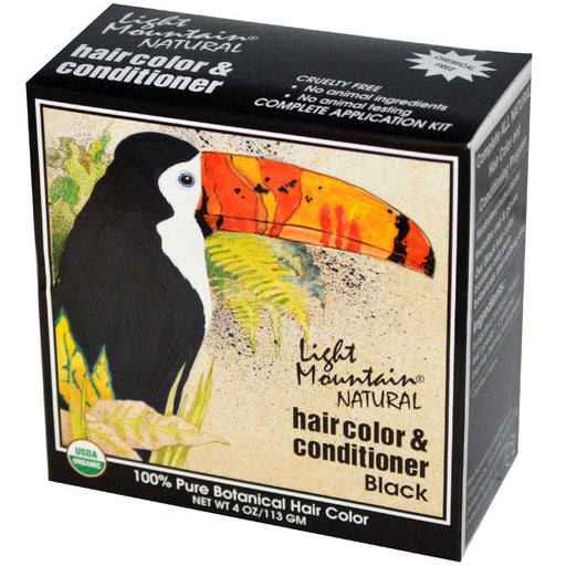 Light Mountain: Natural Hair Color & Conditioner Black, 4 Oz