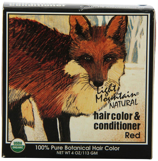 Light Mountain: Organic Natural Hair Color & Conditioner Red, 4 Oz