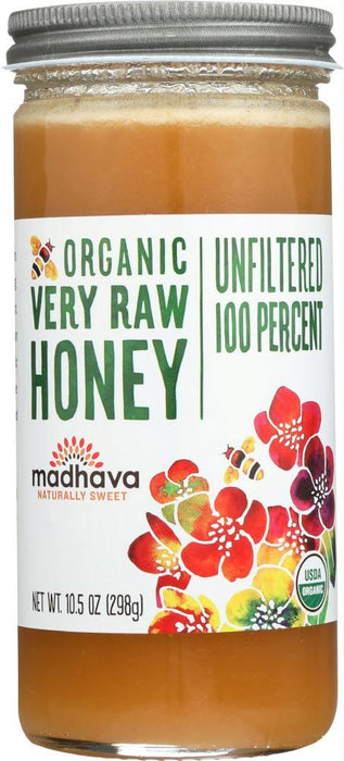 Madhava Honey: Organic Very Raw Honey 12 Count, 10.5 Oz