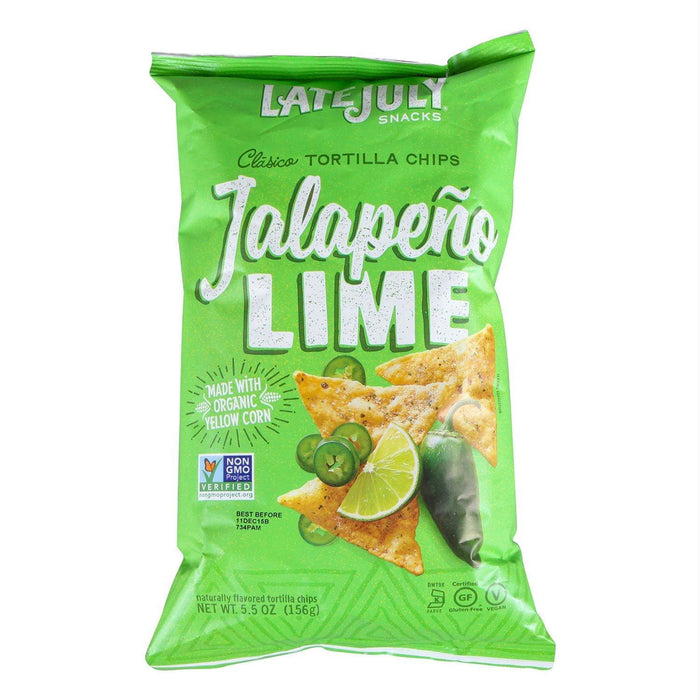 Late July Snacks: Clasico Tortilla Chips Jalapeno Lime, 5.5 Oz