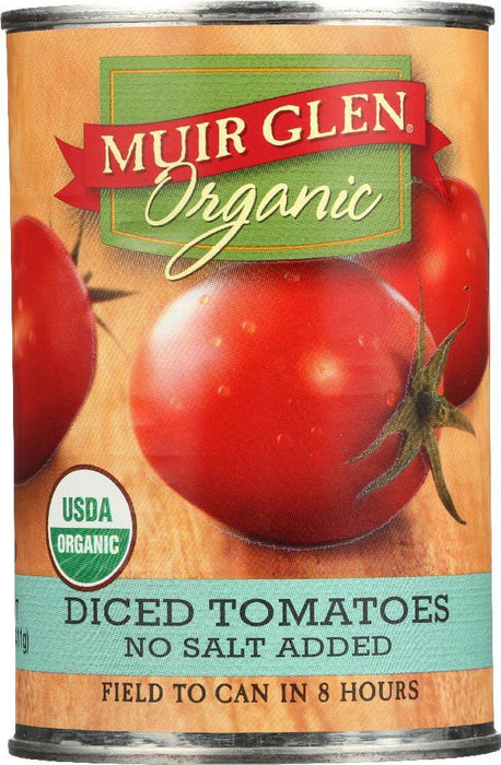 Muir Glen: Organic Diced Tomatoes No Salt Added, 14.5 Oz