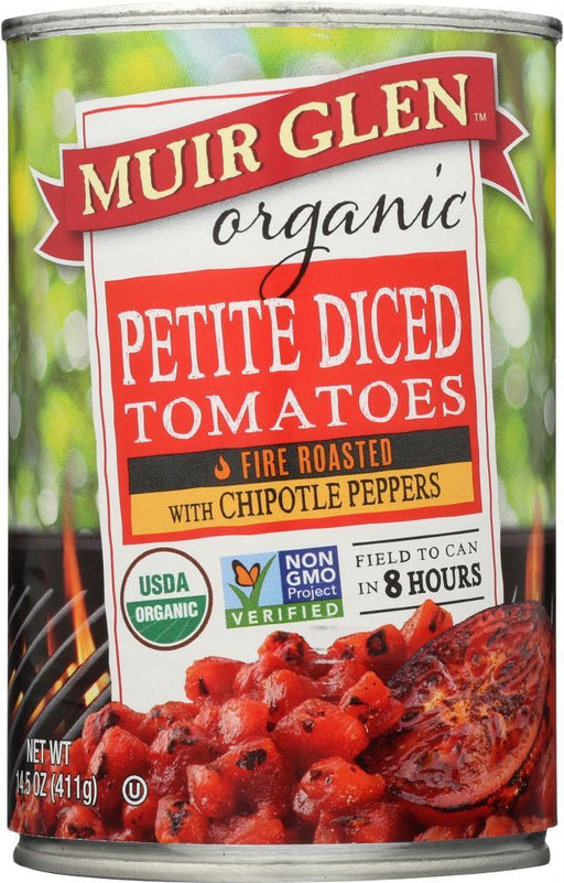 Muir Glen: Tomato Fire Roasted Diced With Chipotle, 14.5 Oz