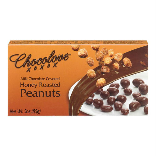 Chovolove: Milk Chocolate Covered Honey Roasted Peanuts, 3 Oz