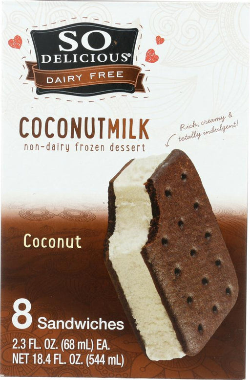 So Delicious: Frozen Sandwiches Mini Coconut 8 Pack, 18.4 Oz