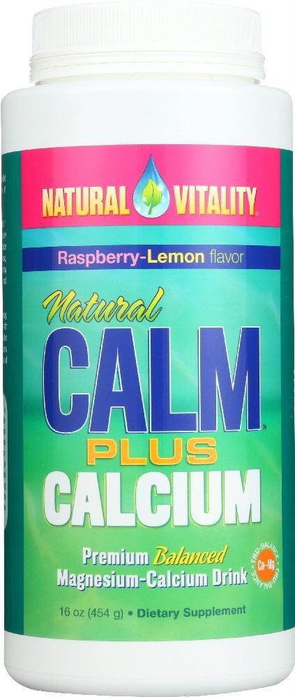 Natural Vitality: Natural Calm Plus Calcium Organic Raspberry-lemon Flavor, 16 Oz