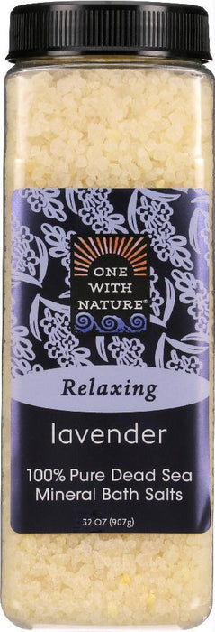 One With Nature: Relaxing Lavender Dead Sea Mineral Bath Salt, 32 Oz