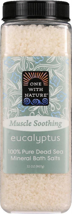 One With Nature: Mineral Bath Salts Eucalyptus, 32 Oz