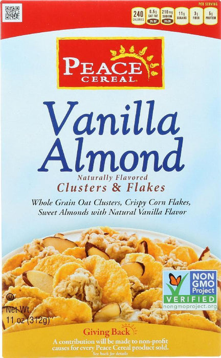 Peace Cereal: Clusters And Flakes Cereal Vanilla Almond, 11 Oz