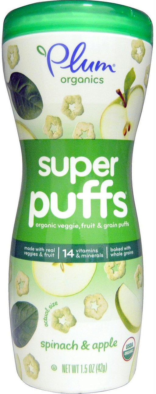 Plum Organics: Super Puffs Organic Veggie Fruit & Grain Spinach Apple, 1.5 Oz