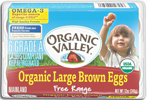 Organic Valley: Omega 3 Large Brown Eggs, 0.5 Dozen