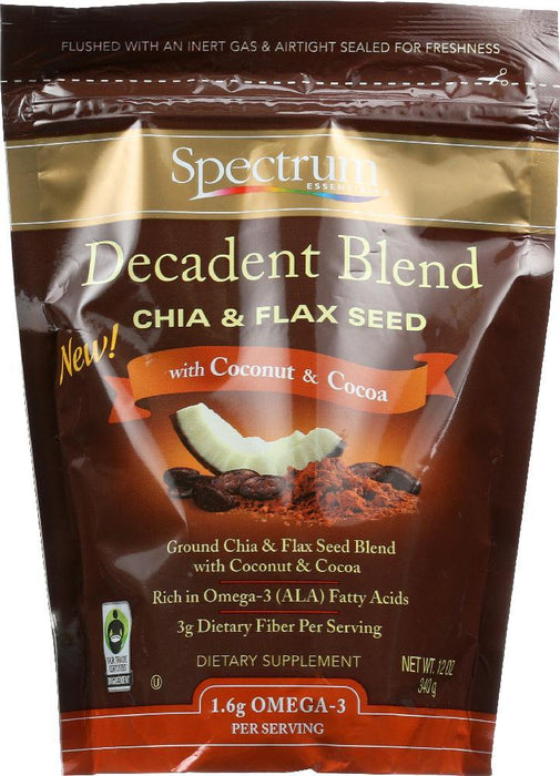 Spectrum Essential: Chia Flax Decadent Blend Coconut & Cocoa, 12 Oz