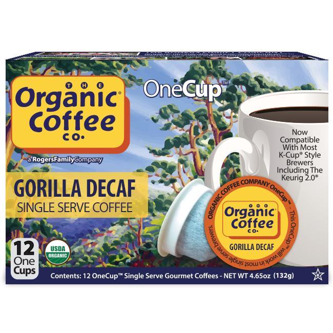 Organic Coffee Co: Gorilla Decaf Single Serve Coffee, 12 Pcs