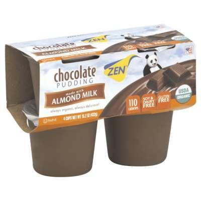 Zen: Chocolate And Almond Pudding 4 Pack, 14 Oz