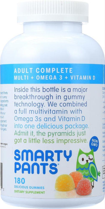 Smartypants: Adult Complete Gummies With Multivitamin + Omega 3 + Vitamin D, 180 Gummies