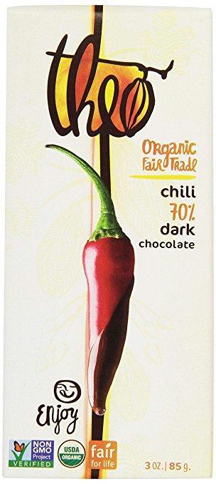 Theo Chocolate: Spicy Chile Dark Chocolate Bar, 3 Oz