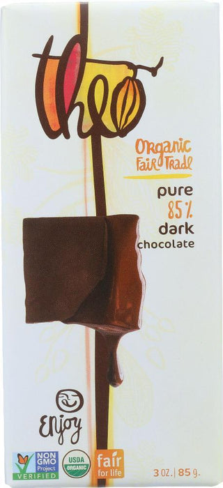 Theo Chocolate: Organic Dark Chocolate 85% Cacao, 3 Oz