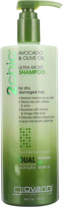 Giovanni Cosmetics: 2chic Avocado & Olive Oil Ultra-moist Shampoo, 24 Oz