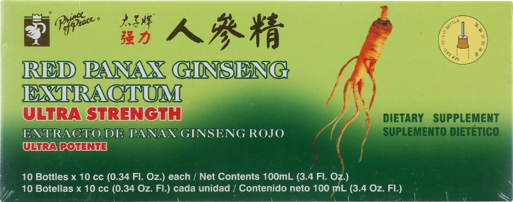 Prince Of Peace: Red Panax Ginseng Extractum Ultra Strength, 10 Bottles