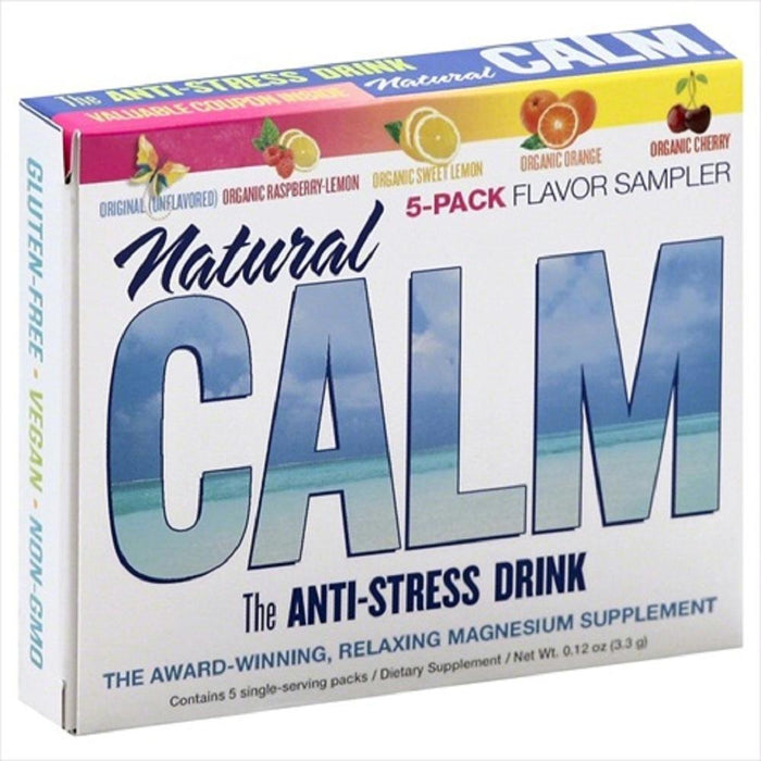 Natural Vitality: Single-serve Packs Flavor Sampler Natural Calm Anti-stress Drink, 5 Pc