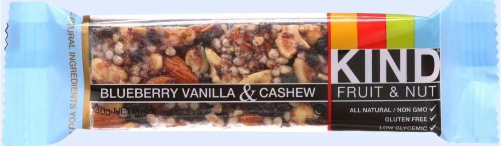 Kind: Fruit And Nut Blueberry Vanilla And Cashew Bar, 1.4 Oz