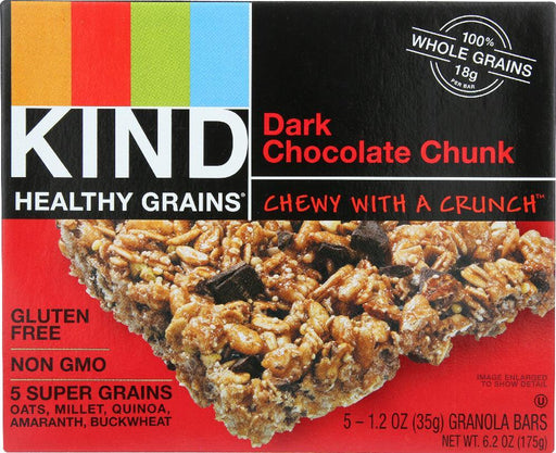 Kind: Healthy Grains Granola Bars Dark Chocolate Chunk 5 Count, 6.2 Oz