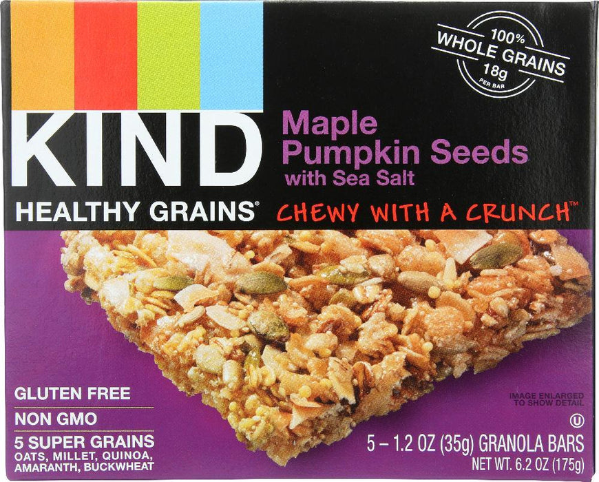 Kind: Healthy Grains Granola Bars Maple Pumpkin Seeds With Sea Salt 5 Count, 6.2 Oz