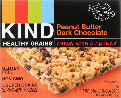 Kind: Healthy Grains Granola Bars Peanut Butter Dark Chocolate 5 Count, 6.2 Oz