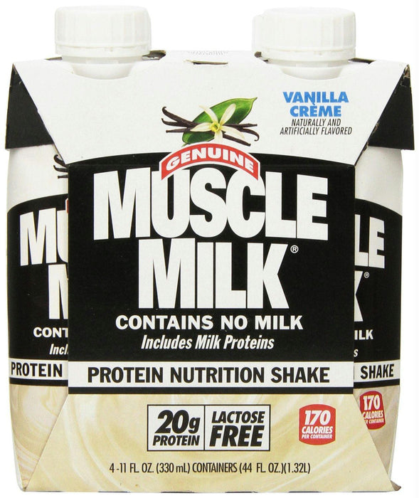 Muscle Milk: Ready-to-drink Protein Nutrition Shake Vanilla Creme 4 Counts, 44 Oz